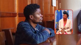 Webster Ochora Elijah before the Milimani Law Courts on June 3, 2025.