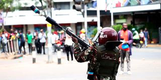 Protestors clash with police in the Nairobi CBD
