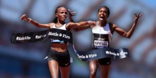 Faith Kipyegon and Beatrice Chebet 