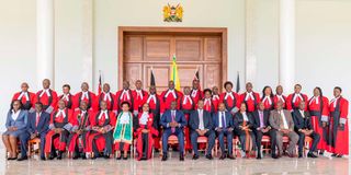 President William Ruto with the newly appointed judges at Statehouse Nairobi (2024)