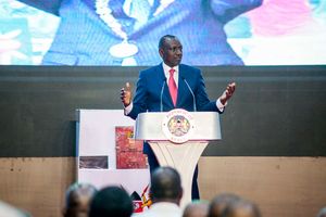 President William Ruto delivers his speech during the commemoration of Katiba Day