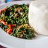 A plate of ugali and sukuma wiki