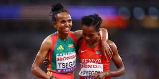 Gudaf Tsegay and Faith Kipyegon
