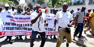 Public university lecturers and staff hold peaceful demonstration Nairobi CBD