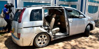 The car which plunged into the Indian Ocean killing Mariam Kighenda and her daughter Amanda Mutheu.