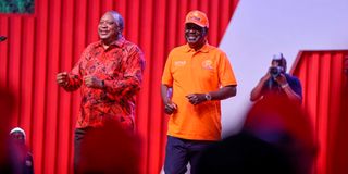 Uhuru Kenyatta and Raila Odinga KICC