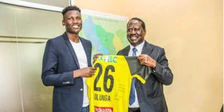 Raila Odinga and Michael Olunga