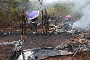 debris of a plane that crashed in Kwale