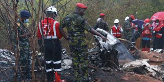 debris of a plane that crashed in Kwale