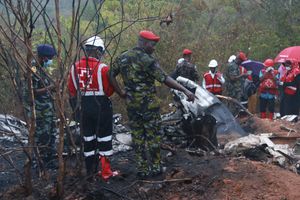 debris of a plane that crashed in Kwale