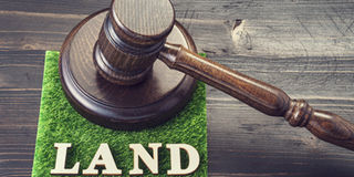 Gavel and patch of land