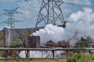 A geothermal power generating plant in Olkaria, Naivasha.