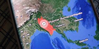 myanmar on a map