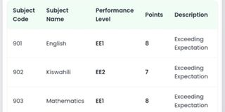KJSEA candidate's results.