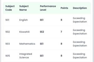 KJSEA candidate's results.