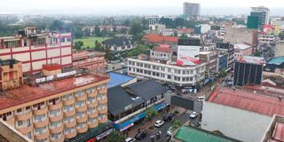 Aerial view of a section of Nakuru City. 