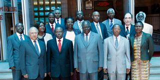 Then President Mwai Kibaki with members of the Judges and Magistrates Vetting Board