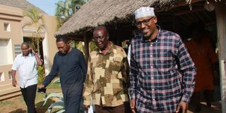 ODM Party Leader Oburu Odinga with Deputy Party Leaders Abdulswamad Nassir and Simba Arati