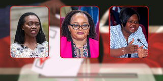 Martha Karua, Ann Waiguru and Gladys Wanga. 