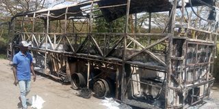Burnt bus