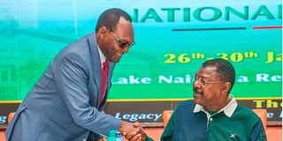 PS Treasury Dr Chris Kiptoo and Speaker Wetang'ula