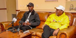 Harold Tende with his father Brian Mwakero