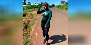 Benter Marion, founder of Benaura Walking Club, during the Nairobi–Gatundu long-distance walk.