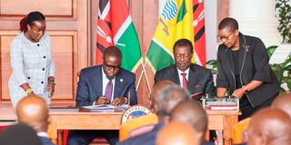 Nairobi County Governor Johnson Sakaja at State House 