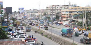 Aerial view of a section of Kitengela tow