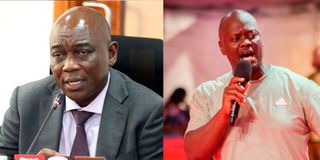 Suba South MP Caroli Omondi (left) and Kitutu Chache MP Anthony Kibagendi. 