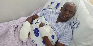 Gospel Singer Jimmie Gait lies on a hospital bed at St Teresa Hospital