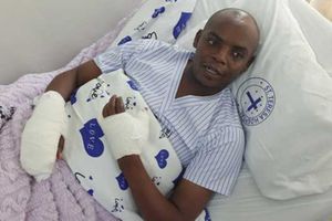 Gospel Singer Jimmie Gait lies on a hospital bed at St Teresa Hospital