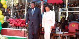 Nakuru Governor Susan Kihika with her husband Sam Mburu. 