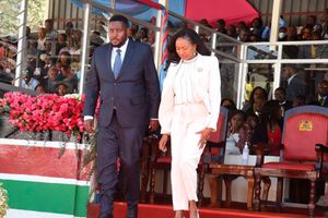 Nakuru Governor Susan Kihika with her husband Sam Mburu. 