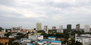 A view of the cloudy skyline in Mombasa 
