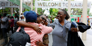 kenyans returning from Dubai aboard Kenya Airways KQ305 flight at jkia