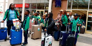 Students of Olivine school in Nyali, arrive from Dubai