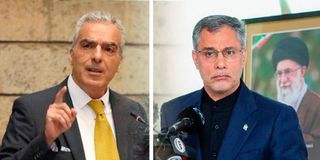 Israeli Ambassador to Kenya, Gideon Behar and the Iranian Ambassador to Kenya, Dr Ali Gholampour.