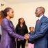 President William Ruto consoles Ms Nayianoi Ntutu Ngeno wife to the late Emurua Dikirr MP Johanna Ng’eno