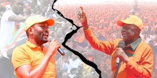 ODM party leader Oburu Oginga and embattled Secretary-General Edwin Sifuna.