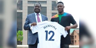 Raila Odinga and Victor Wanyama
