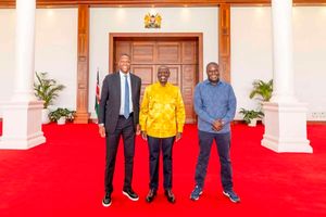 Masai Ujiri of Zaria Group,President William Ruto and Nairobi Governor at state house.