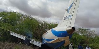 Plane skids off the runway at Mandera Airstrip