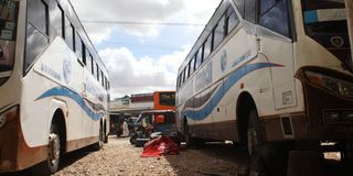 Buses parked in Garissa Town 