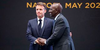 William Ruto and Emmanuel Macron