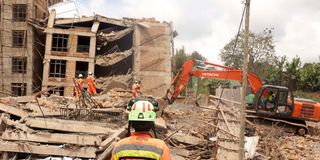 Collapsed building