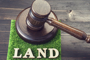 Gavel and patch of land