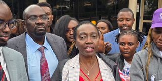 Martha Karua at JKIA 