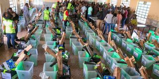 Election materials at Ol Kalou Senior School