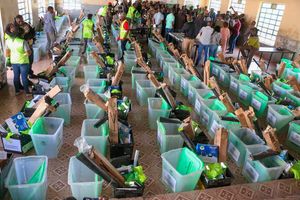 Election materials at Ol Kalou Senior School